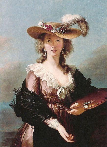 Elisabeth Louise Viegg-Le Brun Self portrait in a Straw Hat, oil painting picture